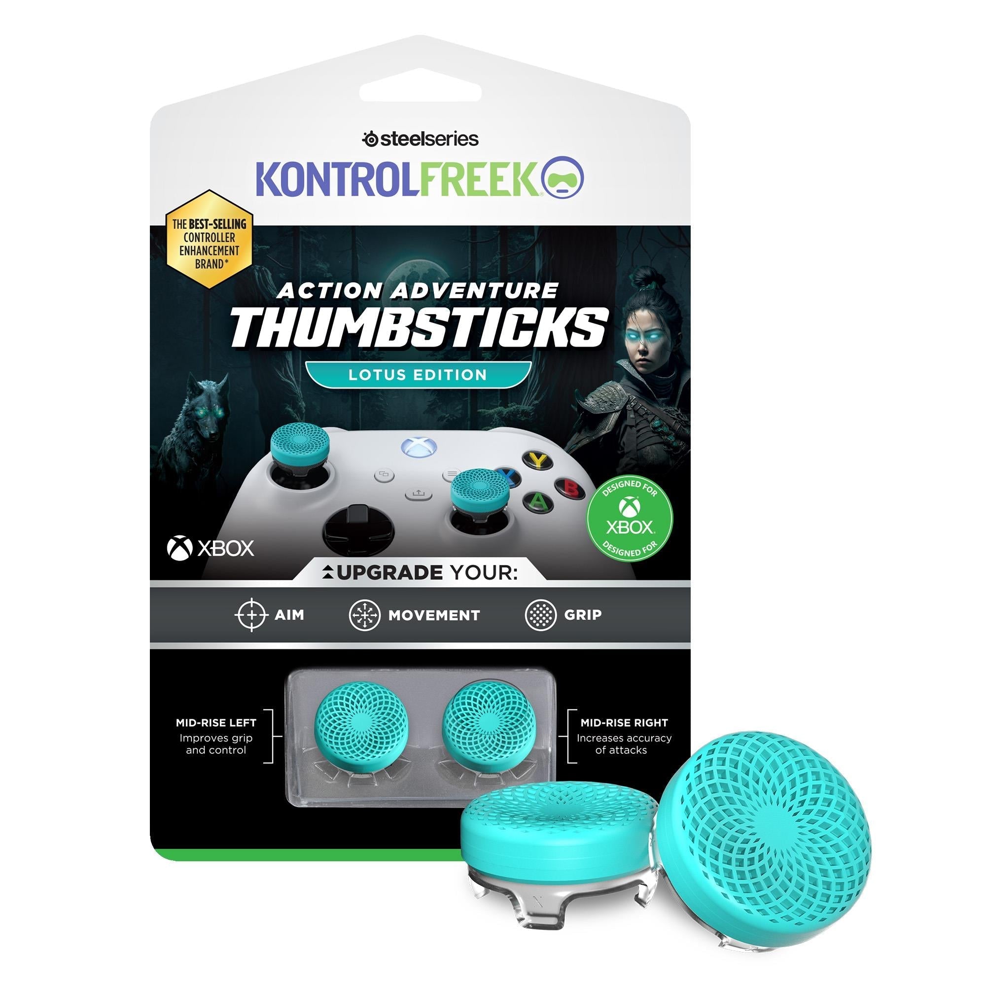 KontrolFreak Action Lotus (Teal Blue/Clear) Kit for Xbox Series X/S